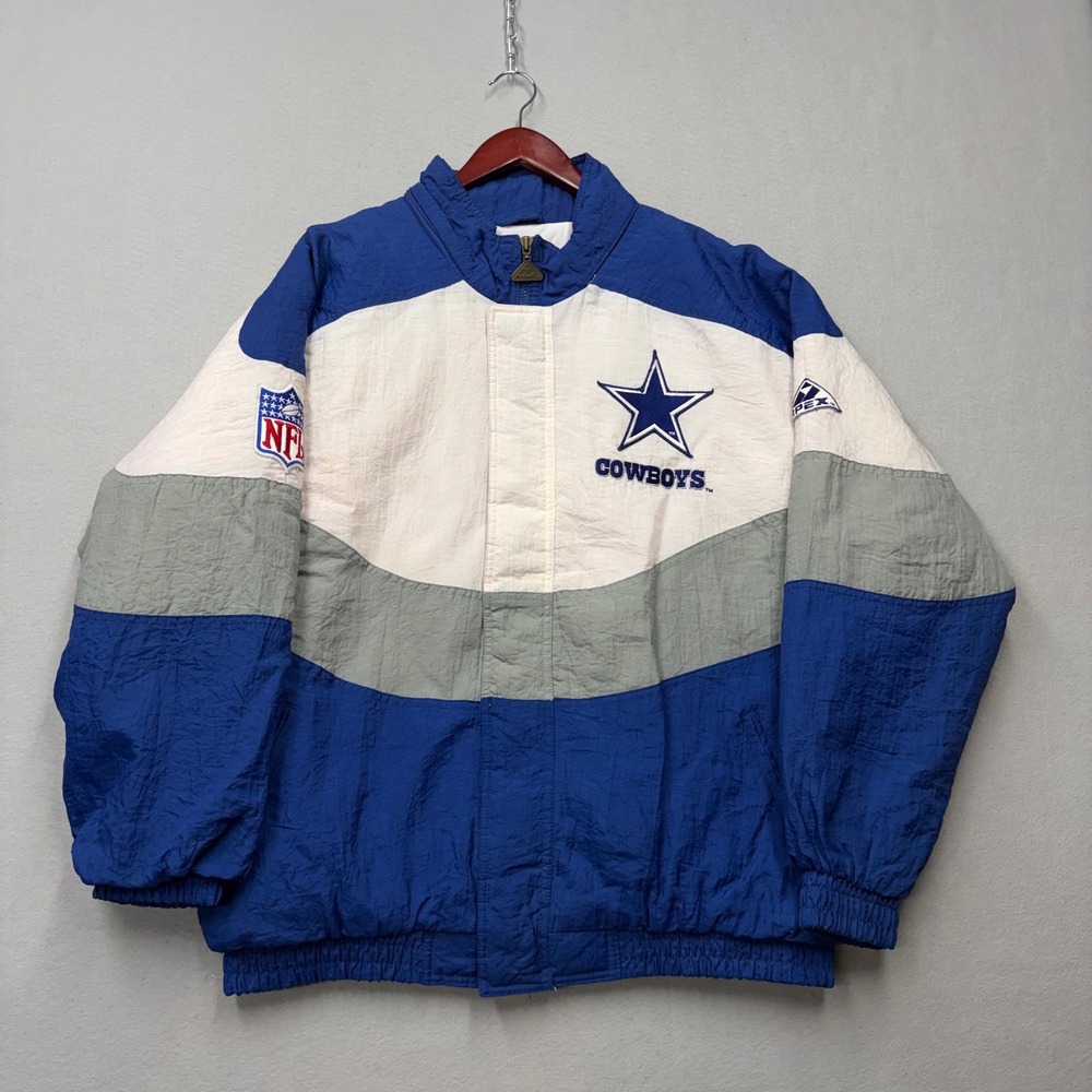 Apex One Jacket Mens Large Blue Dallas Cowboys NFL Pro Line Vintage 90s Puffer